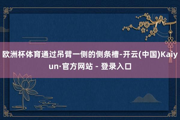 欧洲杯体育通过吊臂一侧的侧条槽-开云(中国)Kaiyun·官