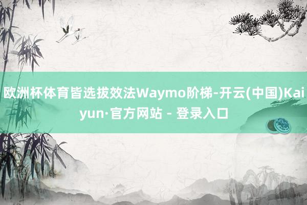 欧洲杯体育皆选拔效法Waymo阶梯-开云(中国)Kaiyun·官方网站 - 登录入口