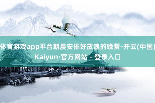 体育游戏app平台朝晨安排好放浪的晚餐-开云(中国)Kaiy