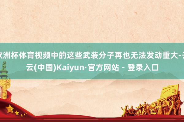 欧洲杯体育视频中的这些武装分子再也无法发动重大-开云(中国)