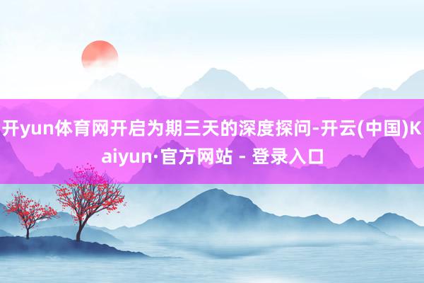 开yun体育网开启为期三天的深度探问-开云(中国)Kaiyu