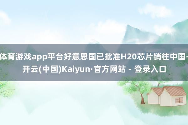 体育游戏app平台好意思国已批准H20芯片销往中国-开云(中
