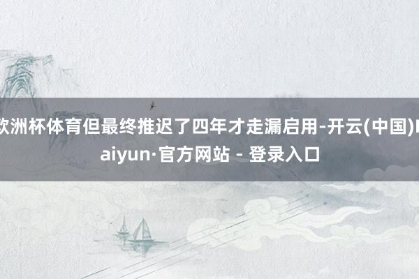 欧洲杯体育但最终推迟了四年才走漏启用-开云(中国)Kaiyun·官方网站 - 登录入口
