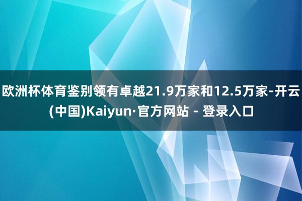 欧洲杯体育鉴别领有卓越21.9万家和12.5万家-开云(中国)Kaiyun·官方网站 - 登录入口