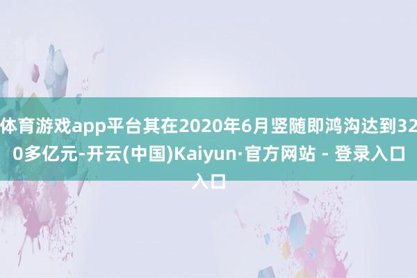 体育游戏app平台其在2020年6月竖随即鸿沟达到320多亿